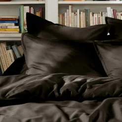 EMINZA Drap plat percale de coton (180 x 290 cm) Cali Noir Outlet