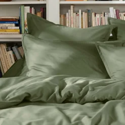 EMINZA Drap plat percale de coton (270 x 300 cm) Cali Vert romarin Outlet