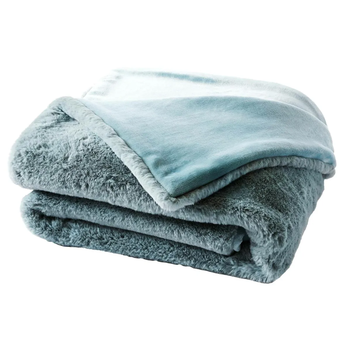 EMINZA Édredon fausse fourrure (90 x 220 cm) Finn Bleu Outlet
