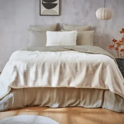 EMINZA Édredon fausse fourrure (90 x 220 cm) Finn Blanc Discount