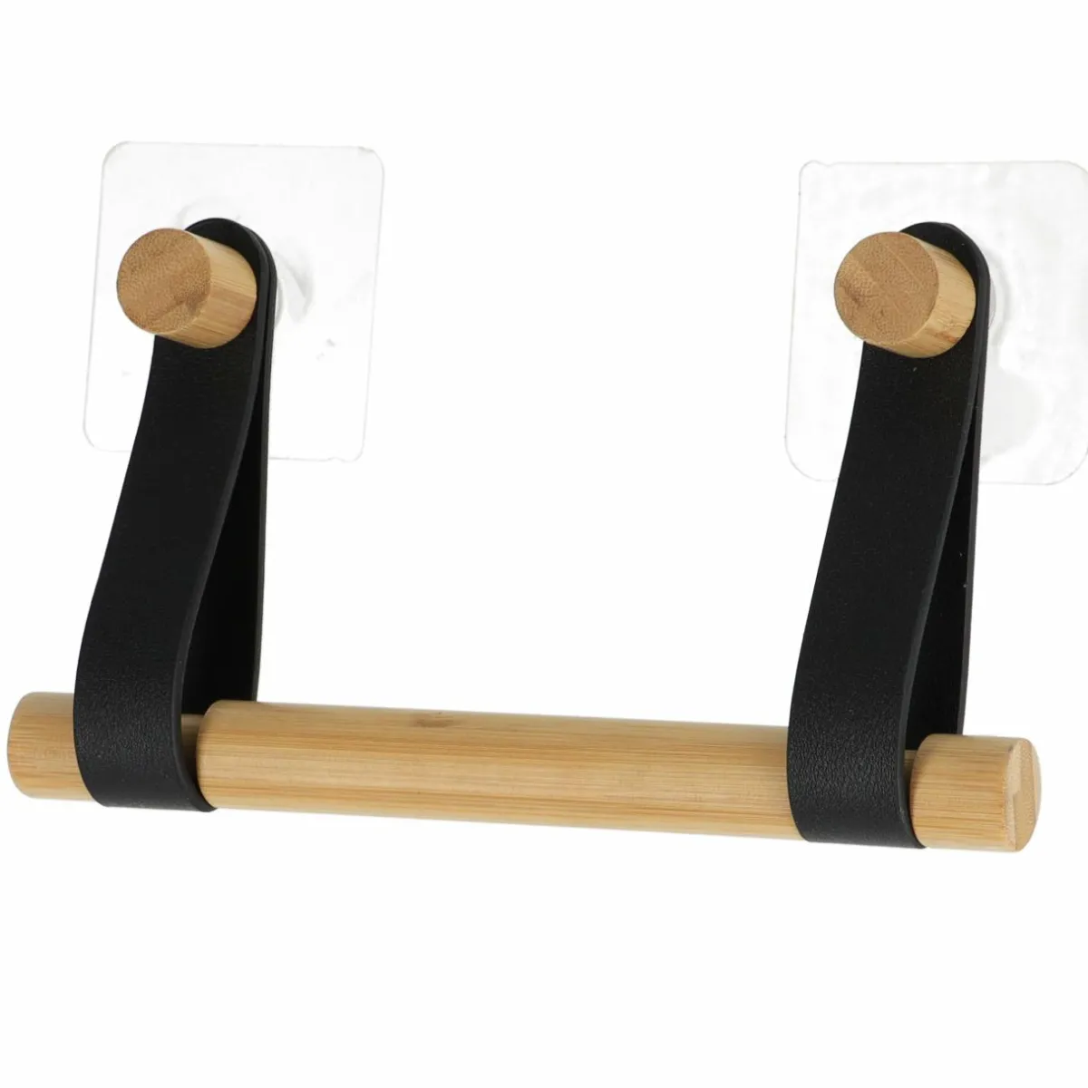 TENDANCE Dérouleur de papier toilette adhésif easy Chic simili cuir Noir Hot