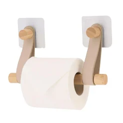 TENDANCE Dérouleur de papier toilette adhésif easy Chic simili cuir Beige Clearance
