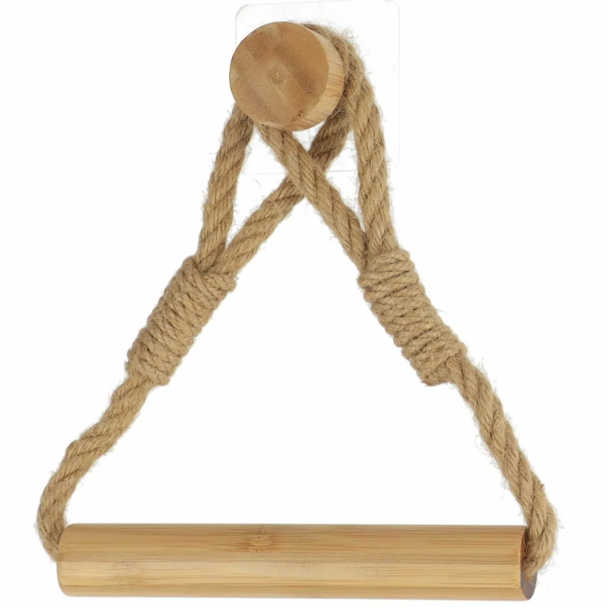 TENDANCE Dérouleur de papier toilette adhésif bambou et corde Easy Chic Naturel New