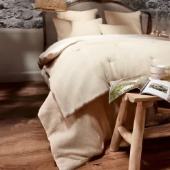 EMINZA Edredon coton nid d'abeille (90 x 220 cm) Eva Beige Sale