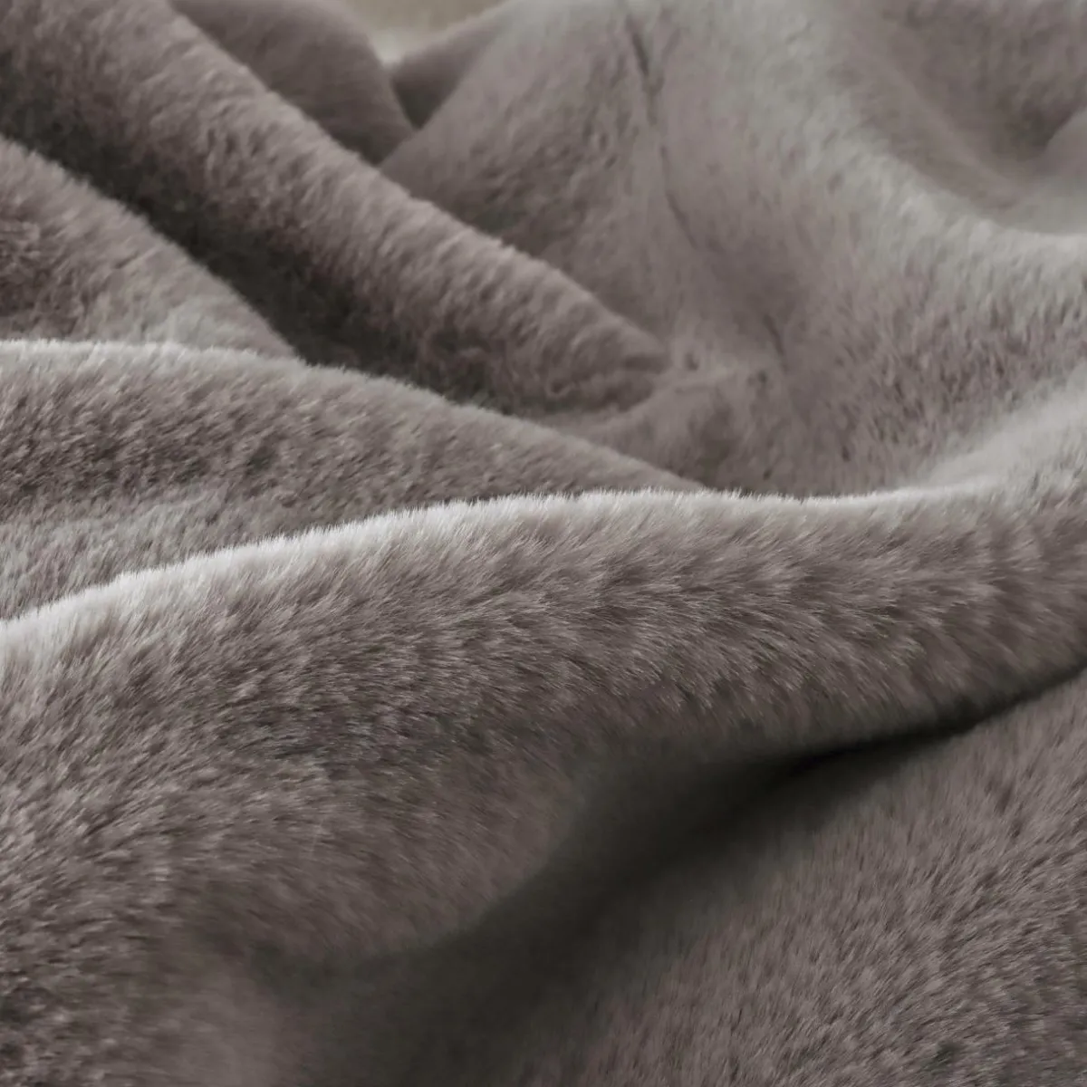EMINZA Edredon fausse fourrure (90 x 220 cm) Finn Taupe Discount
