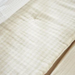 EMINZA Edredon gaze de coton (90 x 200 cm) Gaïa vichy Beige Clearance