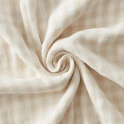 EMINZA Edredon gaze de coton (90 x 200 cm) Gaïa vichy Beige Clearance
