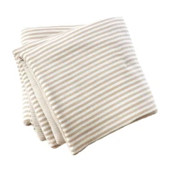 EMINZA Edredon gaze de coton (90 x 200 cm) Gaïa rayures Ficelle Rayure Ficelle Outlet