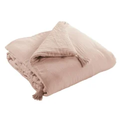 EMINZA Edredon gaze de coton (90 x 200 cm) Gaïa Rose poudré