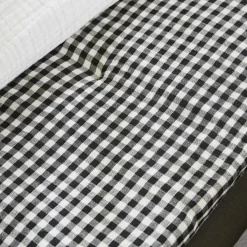 EMINZA Edredon gaze de coton (90 x 200 cm) Gaïa vichy Noir Outlet