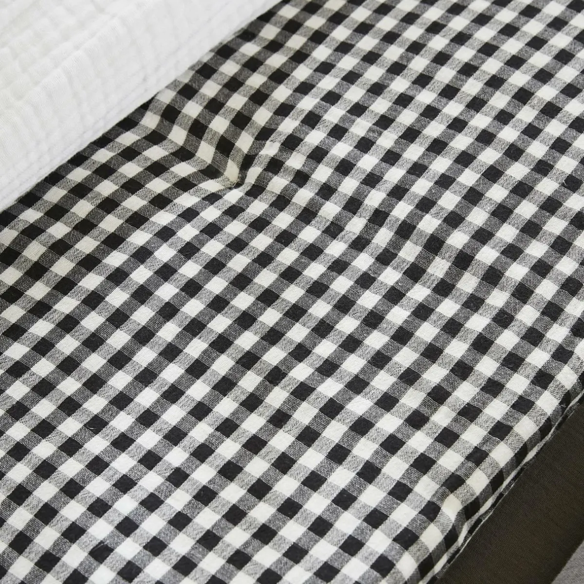 EMINZA Edredon gaze de coton (90 x 200 cm) Gaïa vichy Noir Outlet