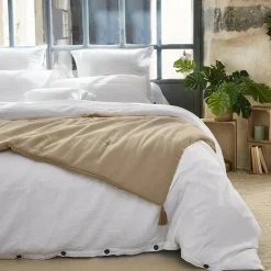 EMINZA Edredon gaze de coton (150 x 150 cm) Gaïa Ficelle Clearance