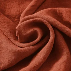 EMINZA Edredon lin lavé (90 x 200 cm) Louise Terracotta Discount