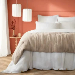 EMINZA Edredon quadruple gaze de coton (90 x 220 cm) Victoria x Gaïa Ficelle Outlet