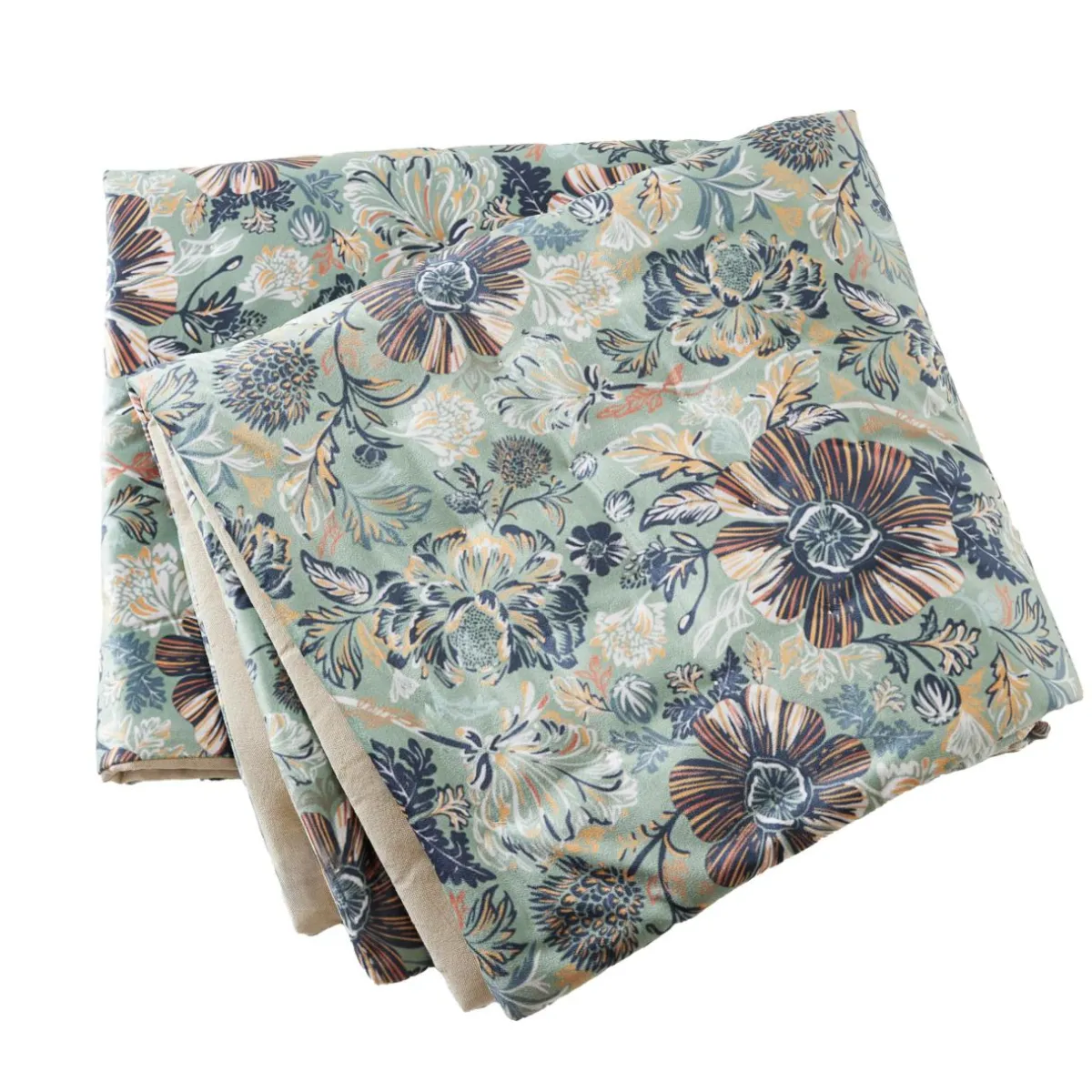 EMINZA Edredon velours (90 x 220 cm) Dolores Vert Outlet