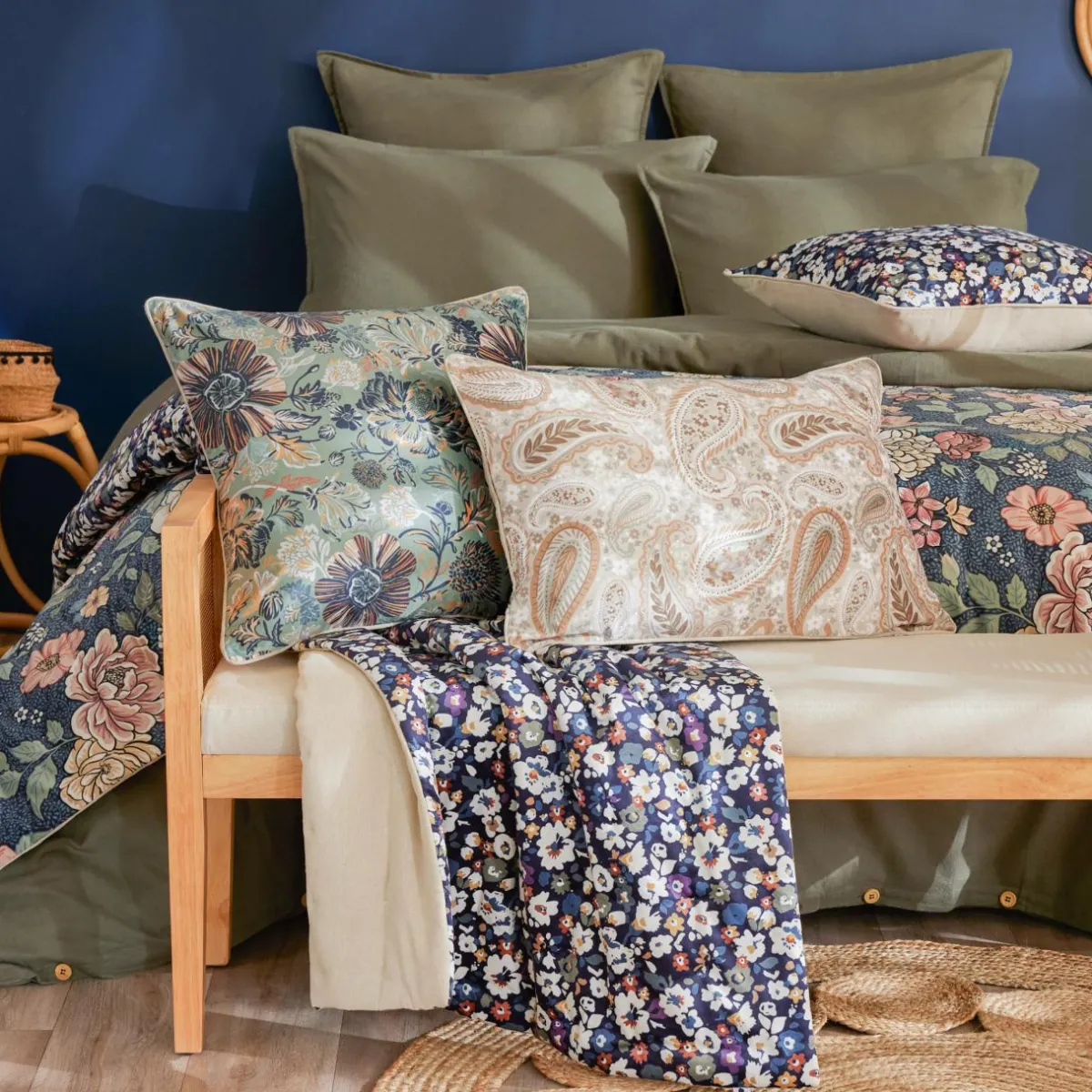 EMINZA Edredon velours (90 x 220 cm) Dolores Vert Outlet