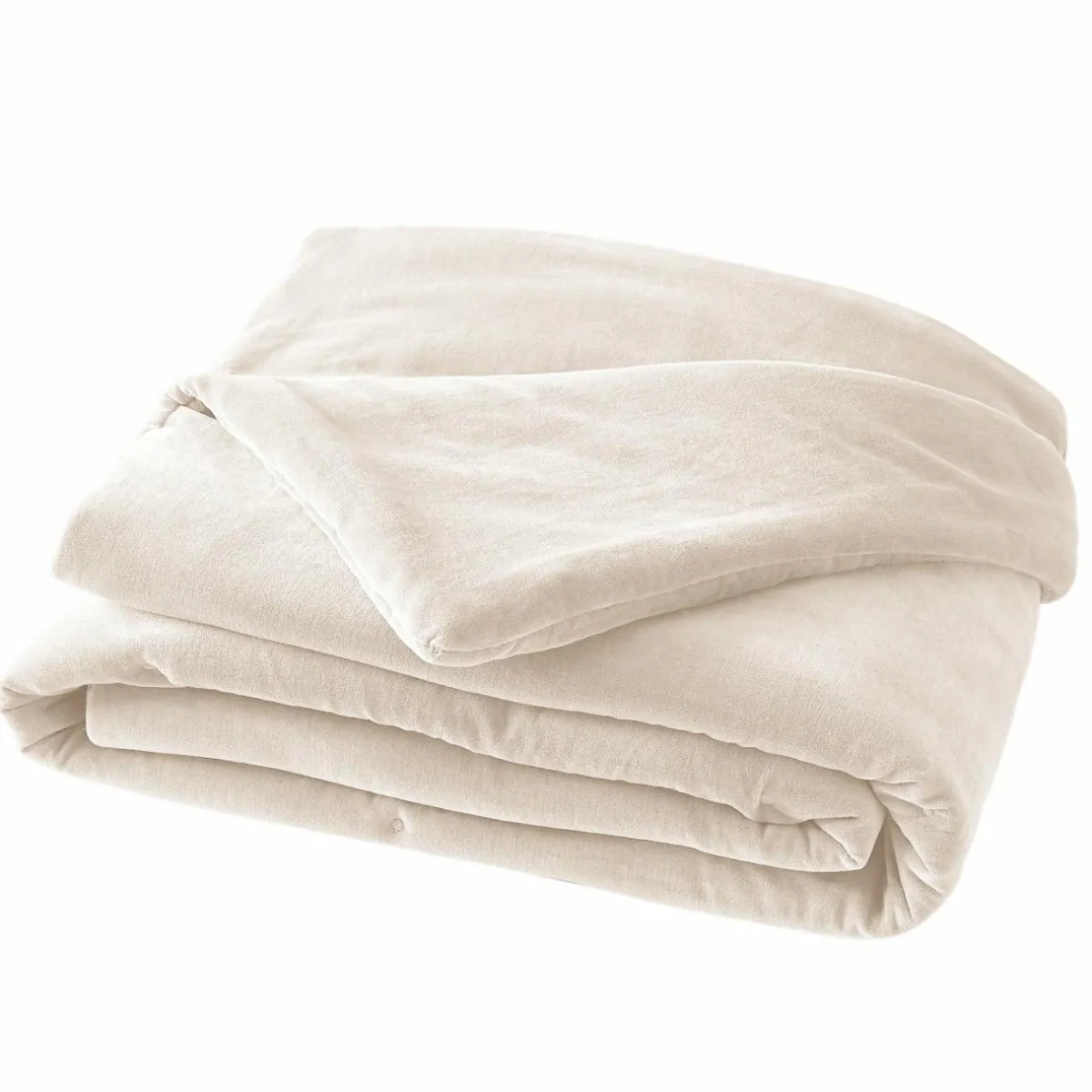 EMINZA Edredon velours de coton (90 x 200 cm) Victor pampa Beige New