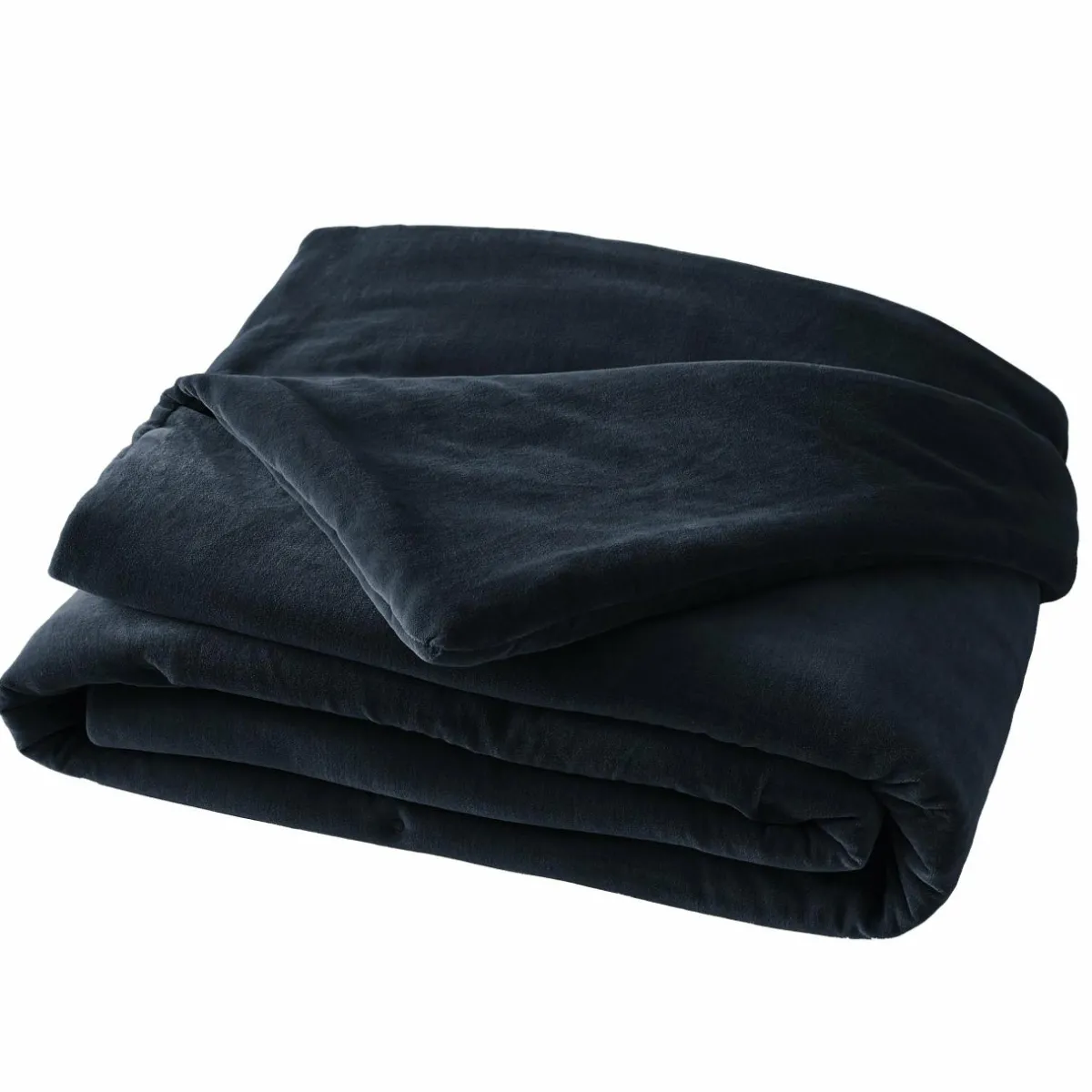 EMINZA Edredon velours de coton (90 x 200 cm) Victor Bleu nuit Hot