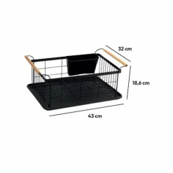 ATMOSPHERA Egouttoir en métal (46 x 32 cm) Blackwood Noir Best