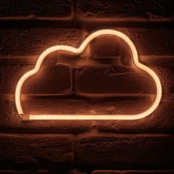 OSTARIA Enseigne lumineuse néon à piles (H18,7 cm) Nuage Blanc Hot