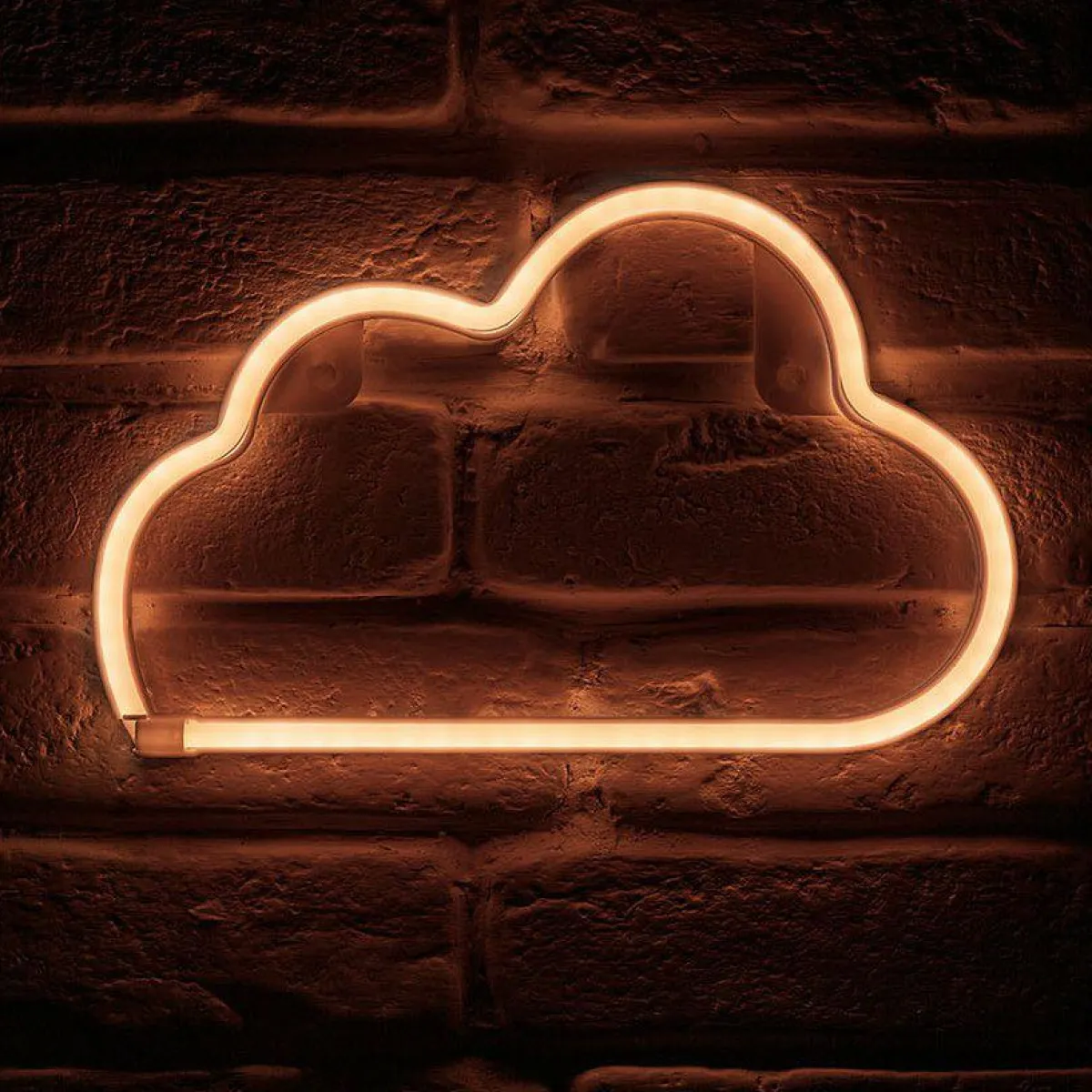 OSTARIA Enseigne lumineuse néon à piles (H18,7 cm) Nuage Blanc Hot