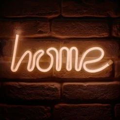 OSTARIA Enseigne lumineuse néon à piles (H13 cm) Home Blanc New