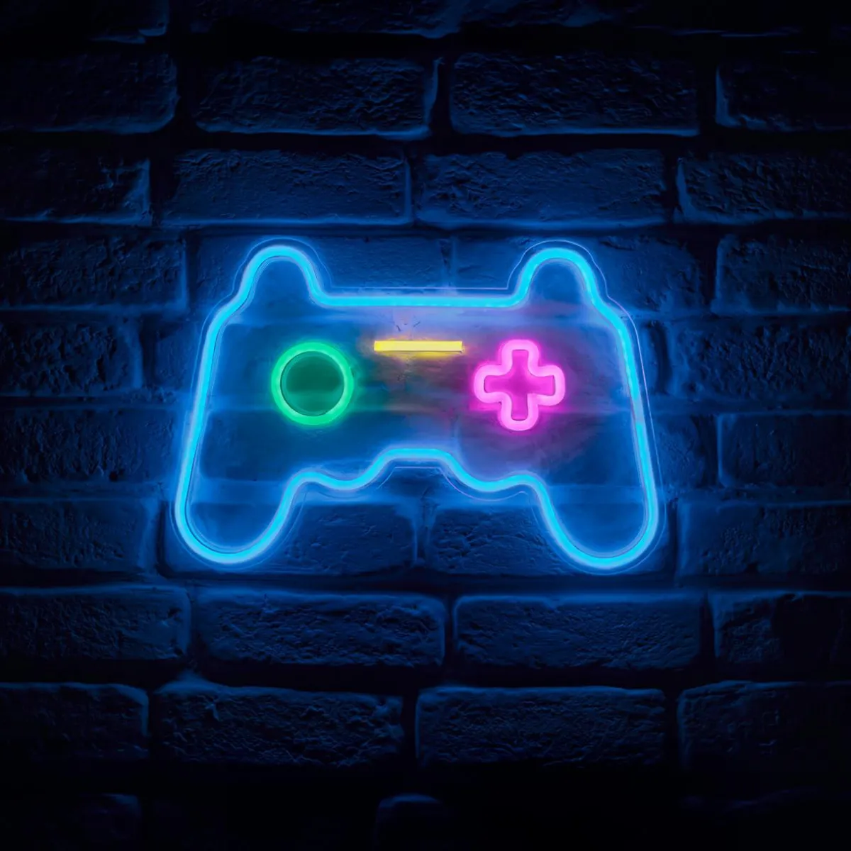 OSTARIA Enseigne lumineuse néon (H28 cm) Manette de jeux Bleu Best