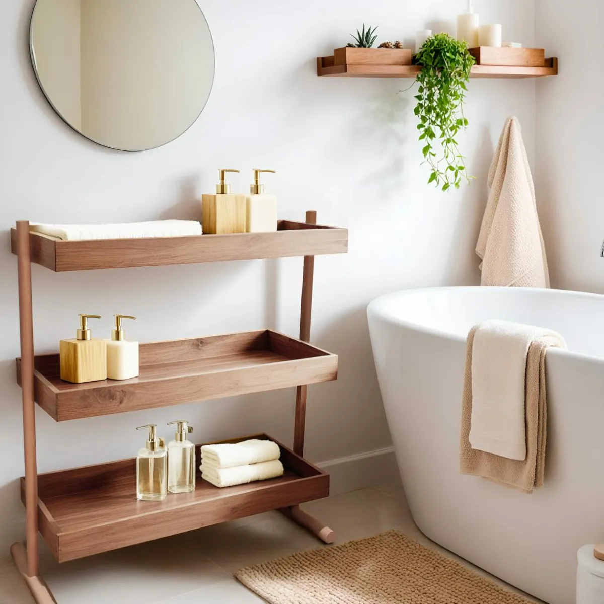 EMINZA Etagère 3 niveaux de sapin (H70 cm) Nordica Naturel Bois