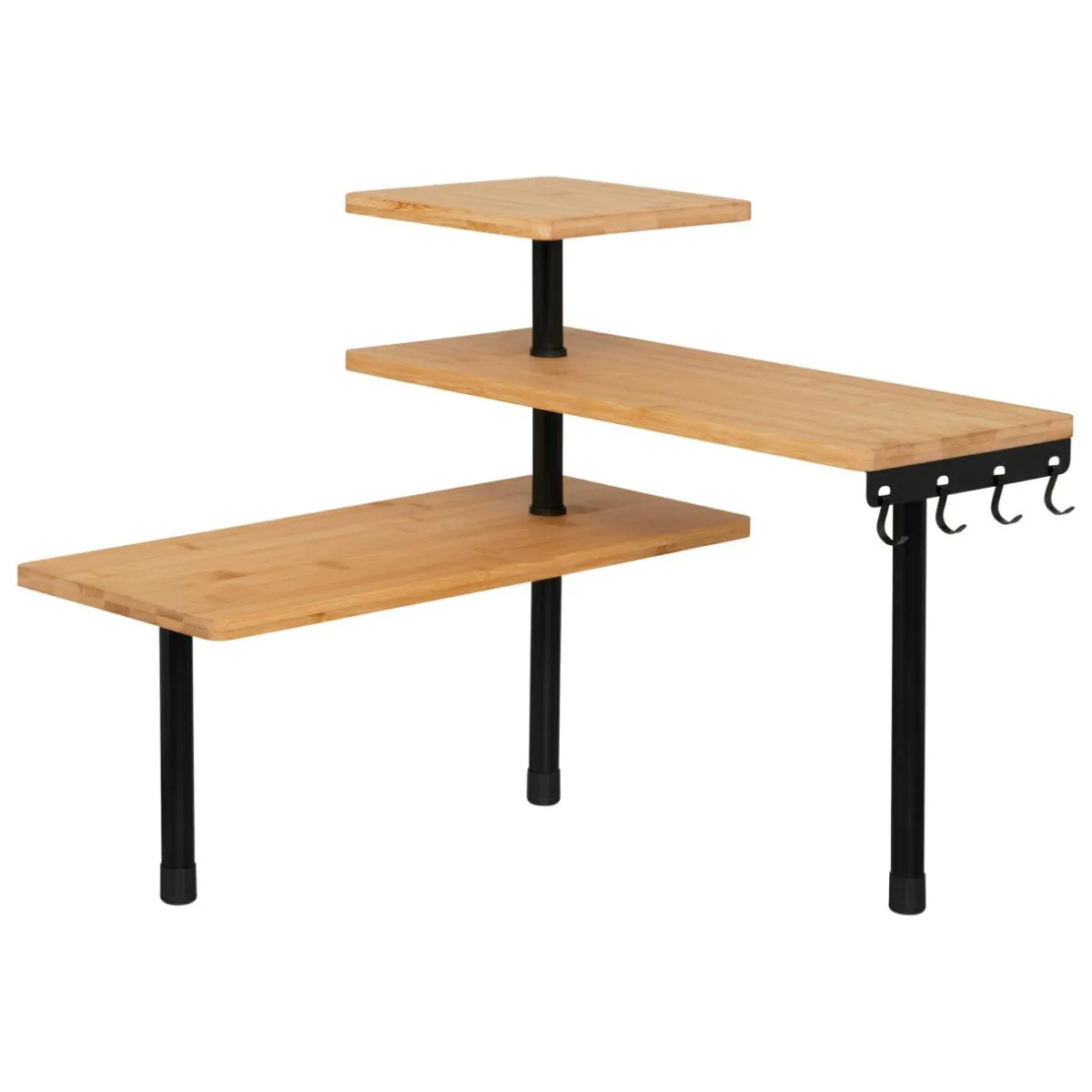5 Five Simply Smart Etagère d'angle bambou 3 niveaux (H38 cm) Ada e Noir Clearance