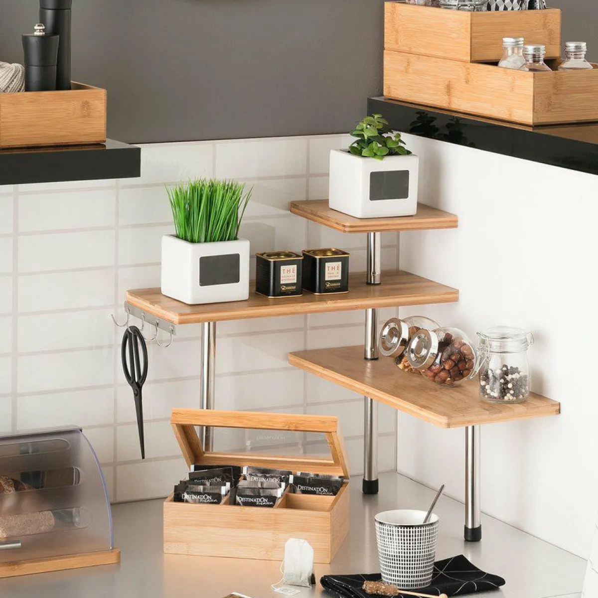 ATMOSPHERA Etagère d'angle (H39 cm) Vahina le Naturel Clearance