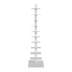 EMINZA Etagère de rangement 10 niveaux (H150 cm) Bibliothèque Book Blanc Discount