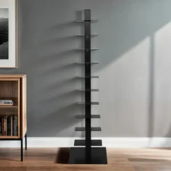 EMINZA Etagère de rangement 10 niveaux (H150 cm) Bibliothèque Book Noir Outlet