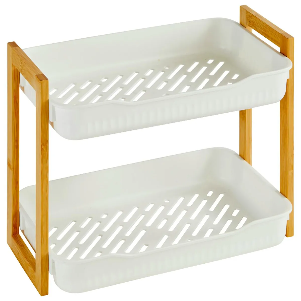 5 Five Simply Smart Etagère de salle de bain 2 niveaux (H35 cm) Natureo Blanc Hot