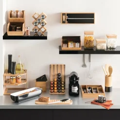 5 Five Simply Smart Etagère dérouleurs et compartiment (39 x 13 cm) Bambou Noir Sale