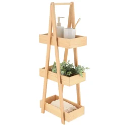 TENDANCE Etagère en bois 3 niveaux (H80 cm) Pyramide Naturel Discount