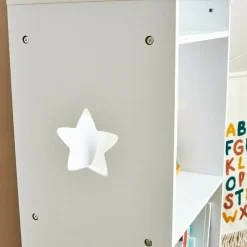 EMINZA Etagère enfant bois 4 niveaux (H154 cm) Stars Blanc New