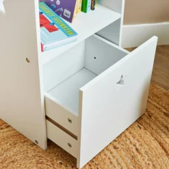 EMINZA Etagère enfant bois 4 niveaux (H154 cm) Stars Blanc New