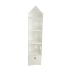 EMINZA Etagère enfant bois 4 niveaux (H154 cm) Stars Blanc New
