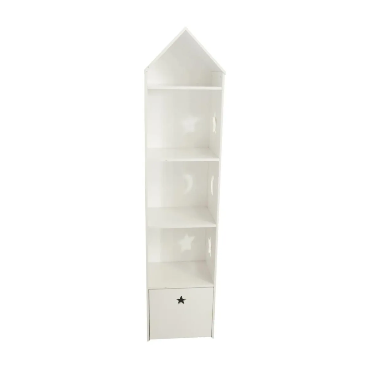 EMINZA Etagère enfant bois 4 niveaux (H154 cm) Stars Blanc New