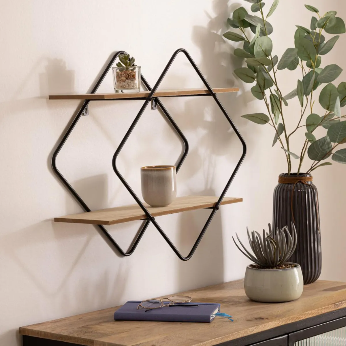 ATMOSPHERA Etagère murale 2 niveaux (H48 cm) Nena Noir Online