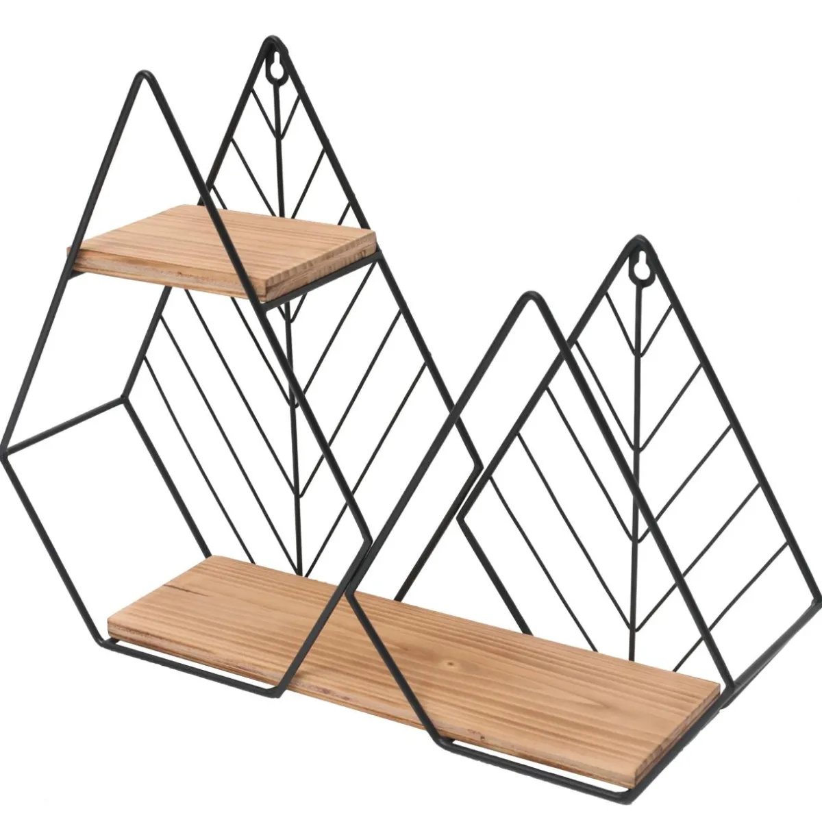 EMINZA Etagère murale en bois et métal (48 x H36 cm) Urban Loft Noir
