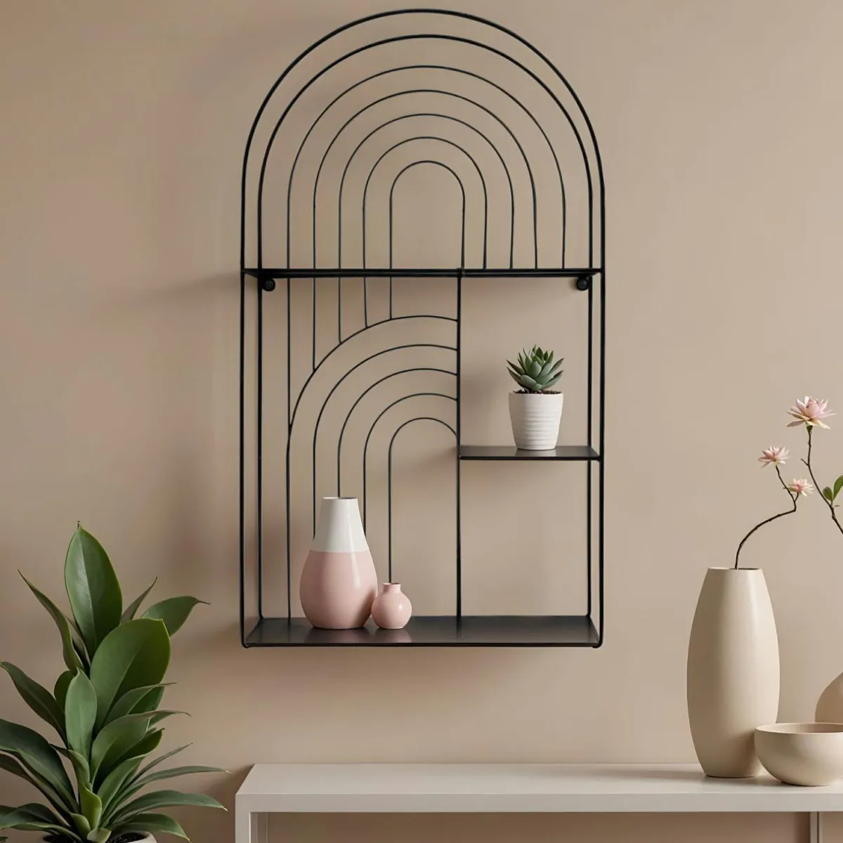 EMINZA Etagère murale métal 3 plateaux (H70 cm) Tiggy Noir Sale