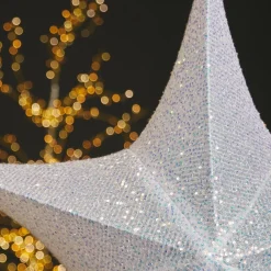 KAEMINGK Etoile de Noël à suspendre (D80 cm) Christmas pailleté Irisé Blanc irisé Clearance