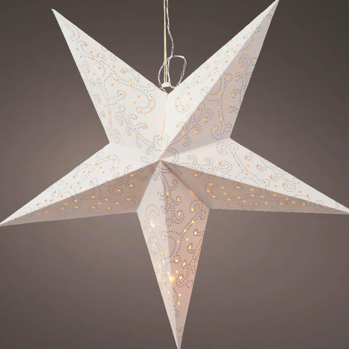 KAEMINGK Etoile lumineuse à suspendre (H60 cm) Origami Blanc et Blanc chaud Outlet
