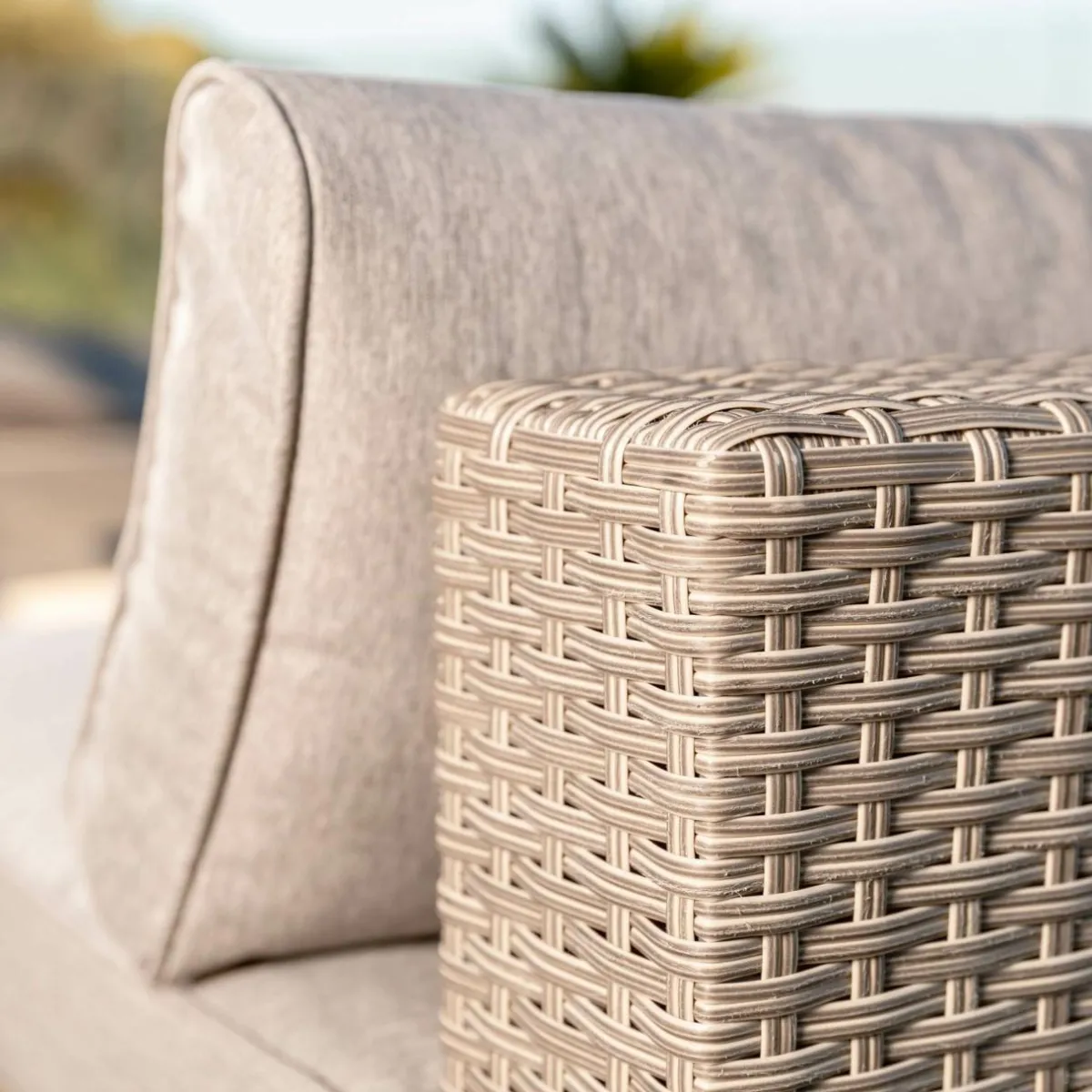 MOBELLIA Fauteuil d'angle de jardin en résine tressée Palma Gris et taupe Tressé Gris - Taupe Online
