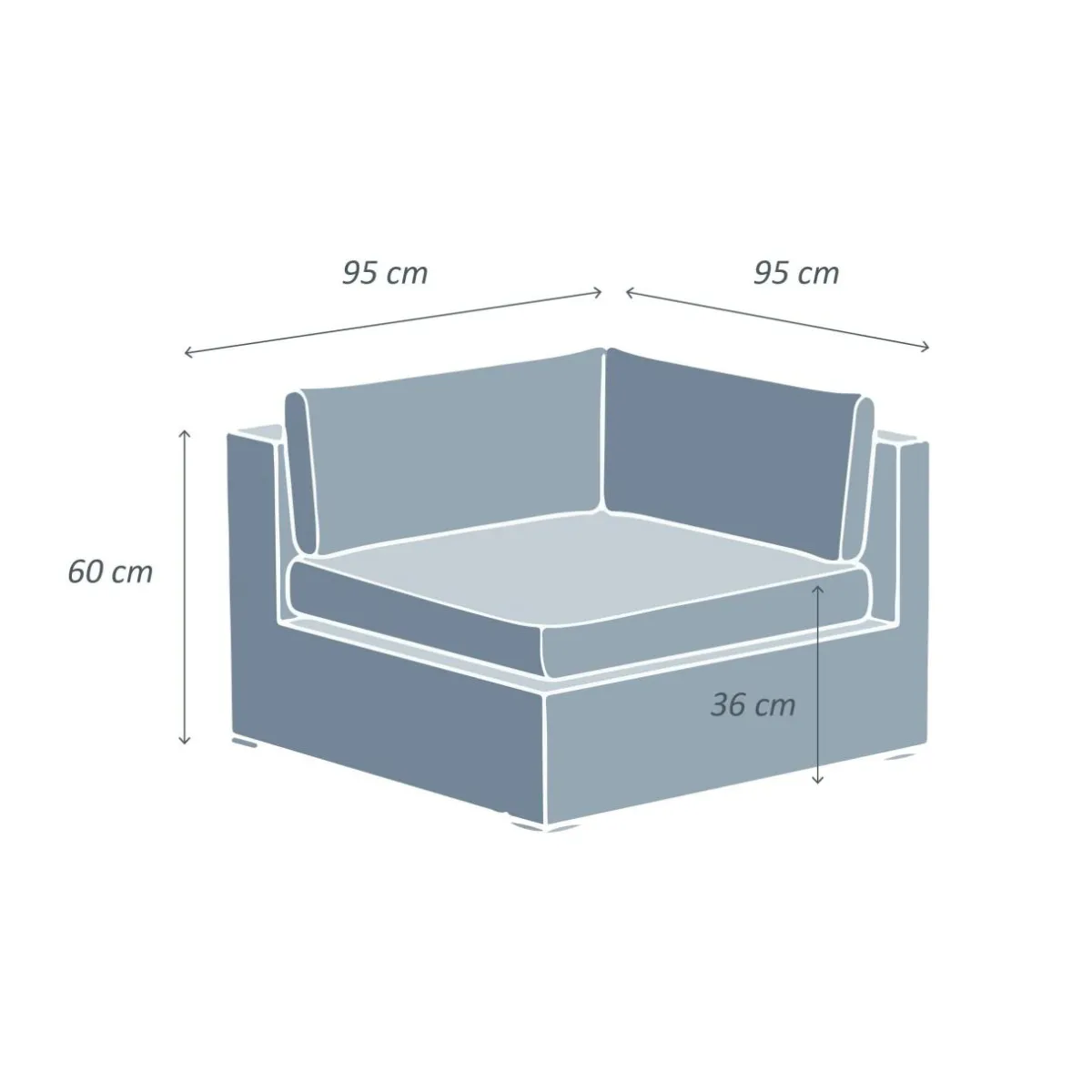MOBELLIA Fauteuil d'angle de jardin en résine tressée Palma Gris et taupe Tressé Gris - Taupe Online