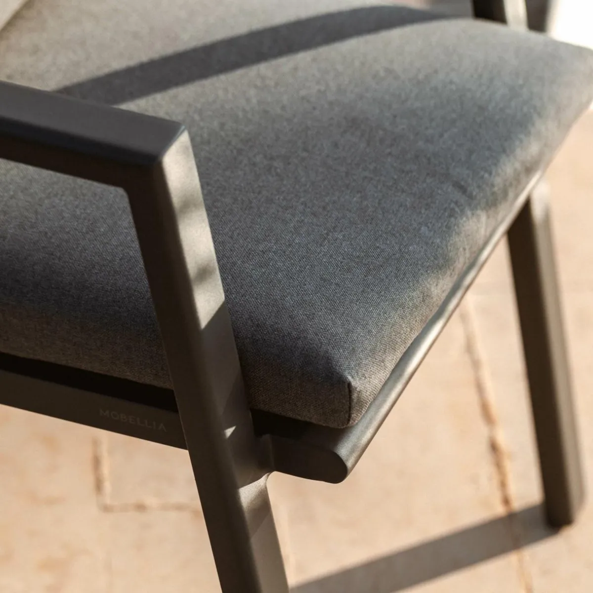 MOBELLIA Fauteuil de jardin aluminium Long Beach Gris Anthracite Discount