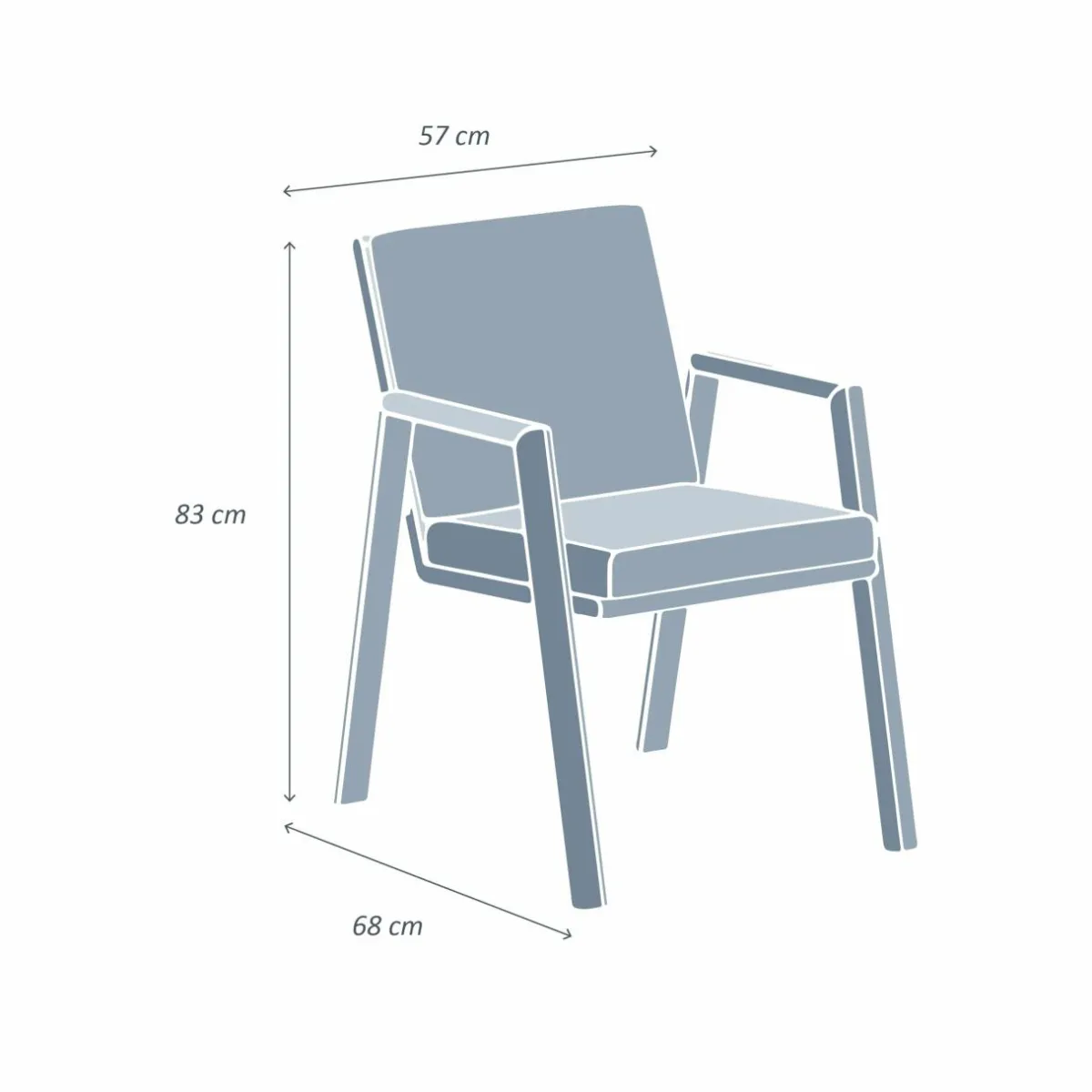 MOBELLIA Fauteuil de jardin aluminium Long Beach Gris Anthracite Discount