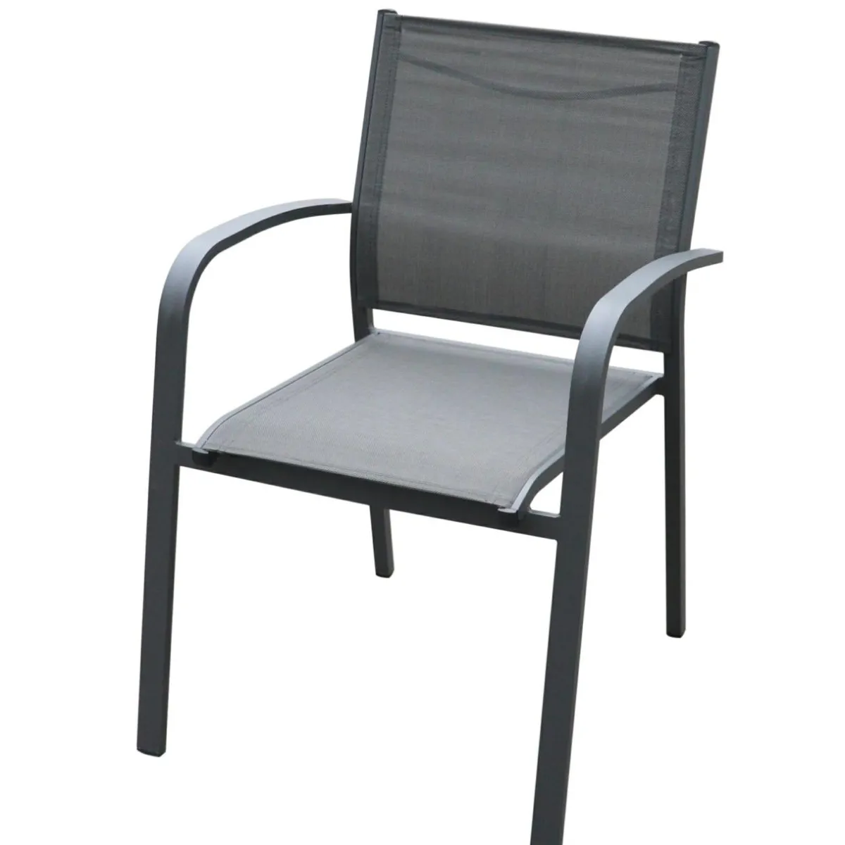 MOBELLIA Fauteuil de jardin aluminium empilable Murano Gris Anthracite Sale