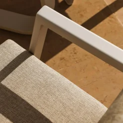 MOBELLIA Fauteuil de jardin aluminium Long Beach cendré Blanc Hot